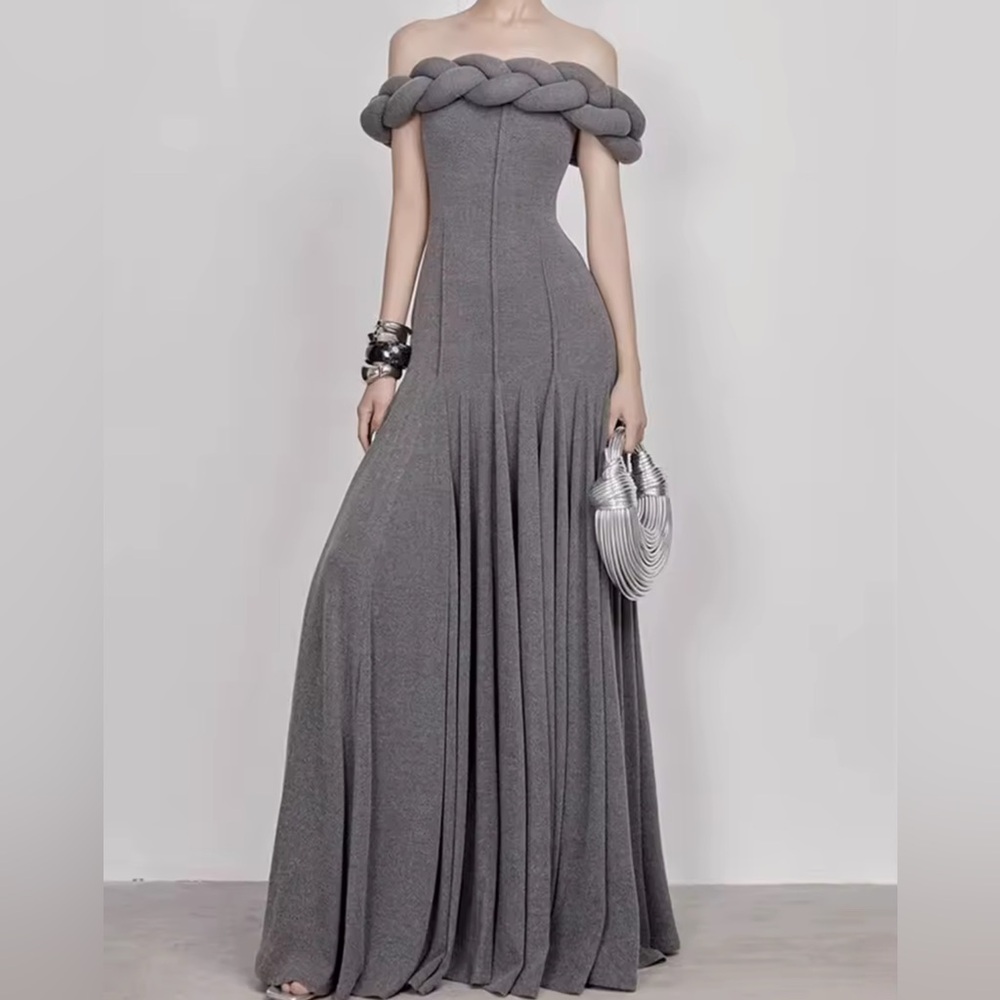 Elegant Gray Evening Gown